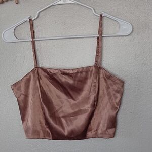 Windsor Satin Blush Cropped Dressy Cami Size Medium